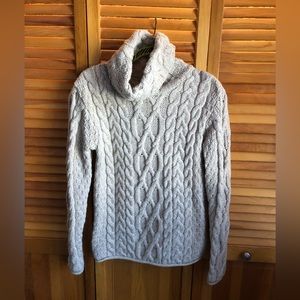 Aran Sweater Market cable knit turtleneck merino wool sweater